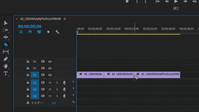 Adobe Premiere Pro Ccで動画をカット編集する方法 レーザーツールとイン アウトポイントの使い方 山田どうそんブログ