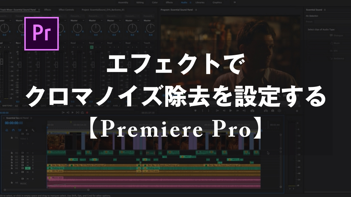 Premiere Pro エフェクトでクロマノイズ除去を設定する 山田どうそんブログ